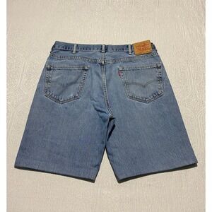 Levi's 550 Jean Shorts Men's 38×10 Blue Cutoff Hemmed Denim Jorts Light‎ Wash